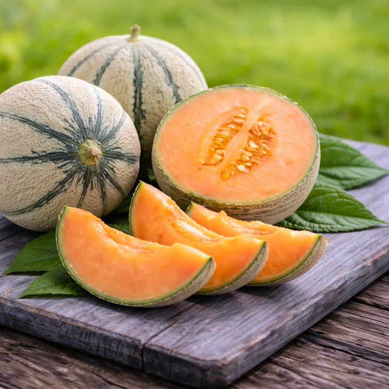Melon cantaloup 'Charentais' (Cucumis melo var. cantalupensis)