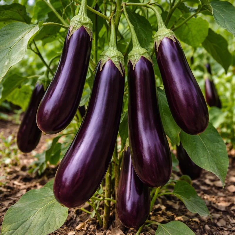 Aubergine 'Longue violette n°3' (Solanum melongena)