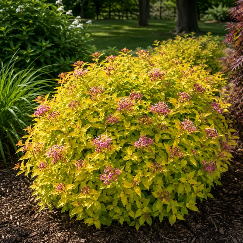 Spirée du Japon ‘Pineapple Poprocks’ ( Spiraea japonica ‘Pineapple Poprocks’)