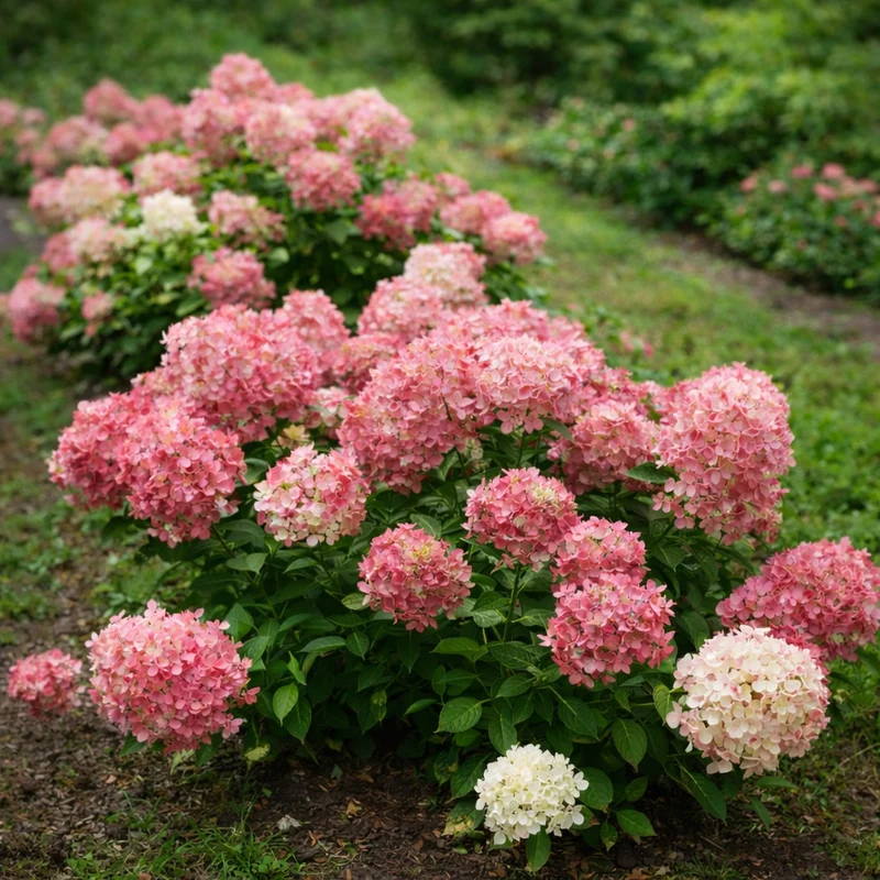 Hortensia paniculé ‘Fire Light Tidbit’ ( Hydrangea paniculata ‘Fire Light Tidbit’)