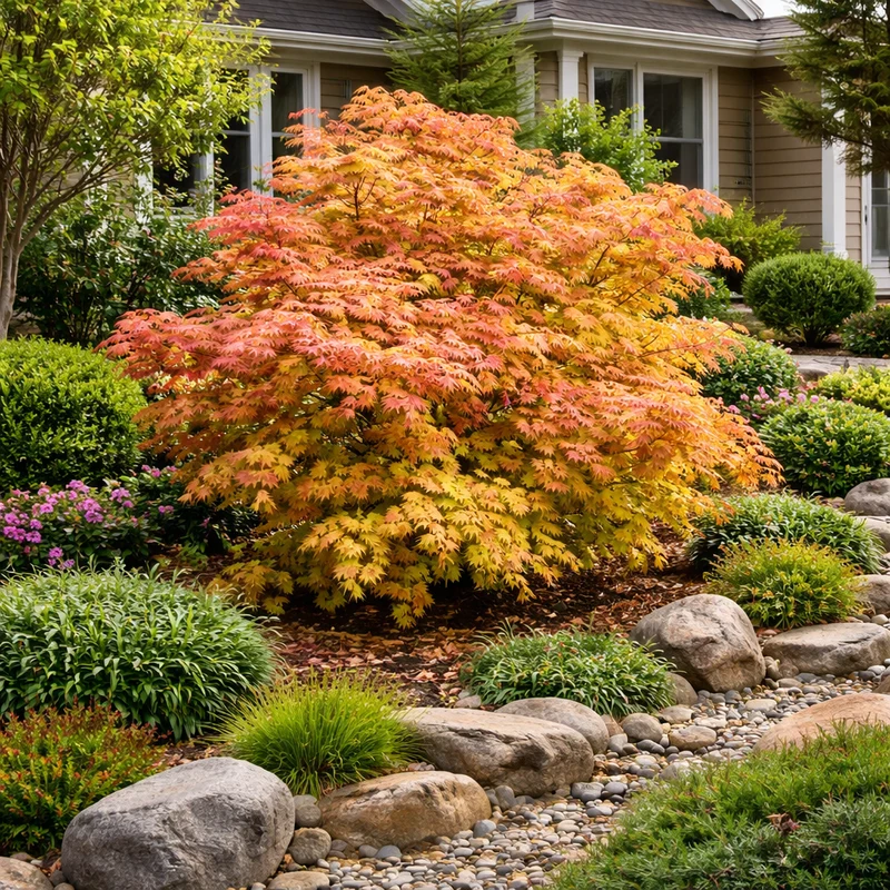 Érable pleine lune ‘Autumn Moon’ ( Acer shirasawanum ‘Autumn Moon’)