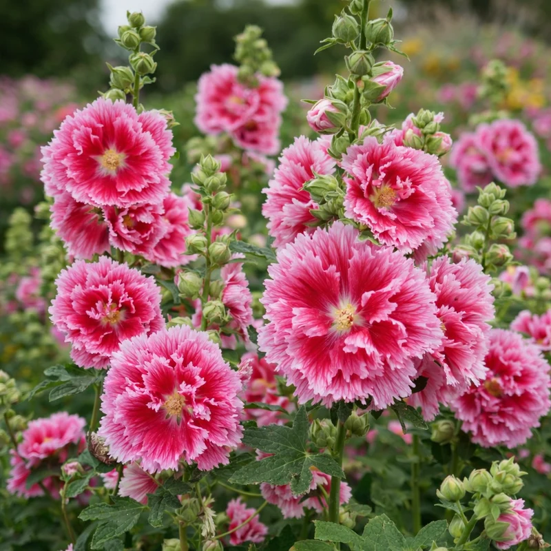 Rose trémière ‘Fiesta Time’ (Alcea 'Fiesta Time')