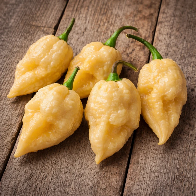 Piment ‘Carolina Reaper Crème’ bio ( Capsicum chinense )