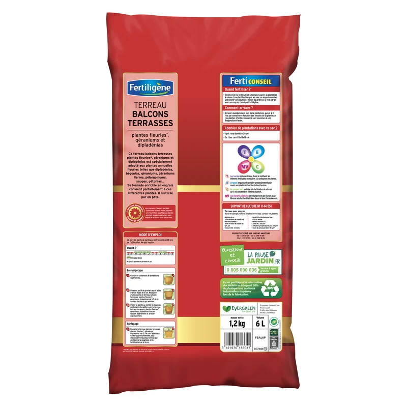 Terreau balcons et terrasses FERTILIGENE