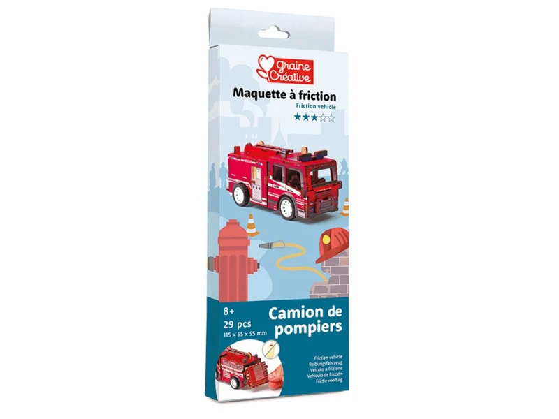 Maquette 3D Bois - Camion de pompiers à construire