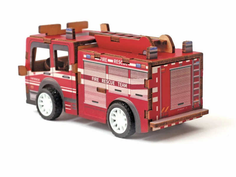Maquette 3D Bois - Camion de pompiers à construire