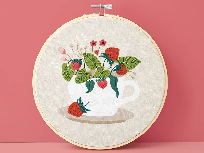 Kit broderie partielle - Fraise des bois