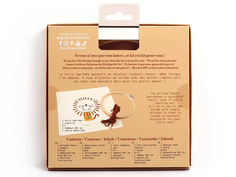 Kit de broderie partielle - Lion (Débutants)