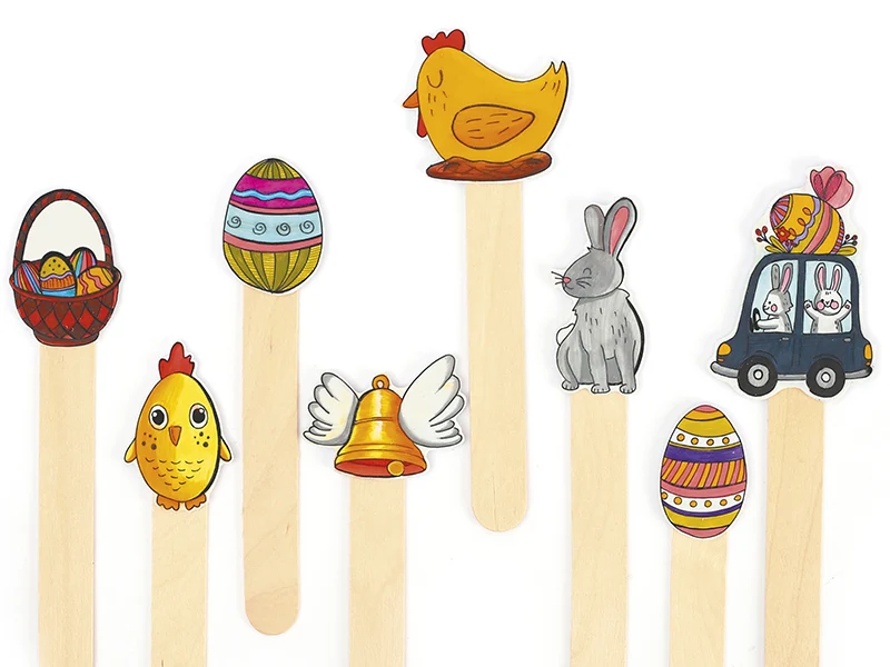 Kit plastique dingue 8 décorations de pâques pour enfants