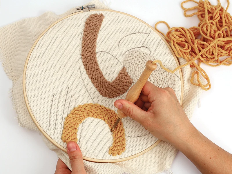 Kit punch needle line art