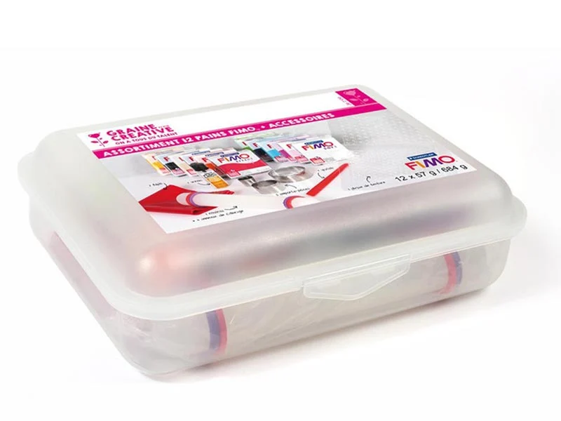 Assortiment 12 pains Fimo + accessoires