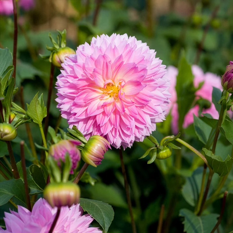 3 Dahlias décoratifs Sakura Fubuki roses