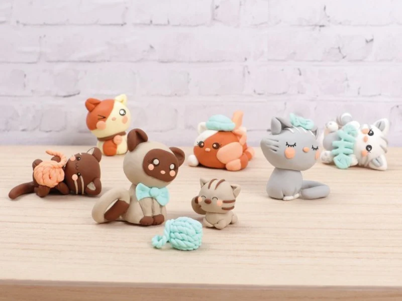 Mallette Fimo - Kawaii Kitty family