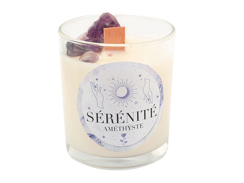 Kit DIY bougie lithothérapie - Améthyste sérénité