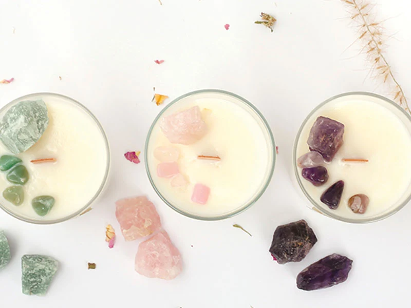Kit DIY bougie lithothérapie - Aventurine bonheur