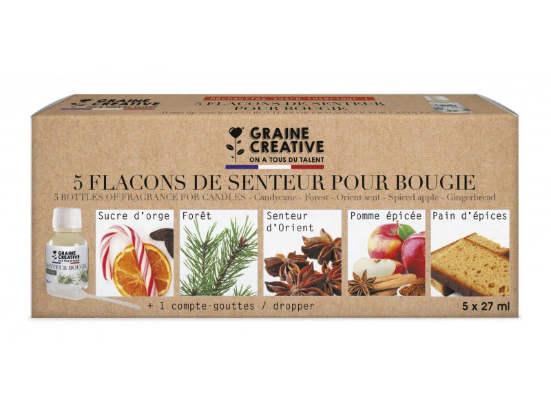 Lot de 5 senteurs/fragrances pour bougie - 27 ml