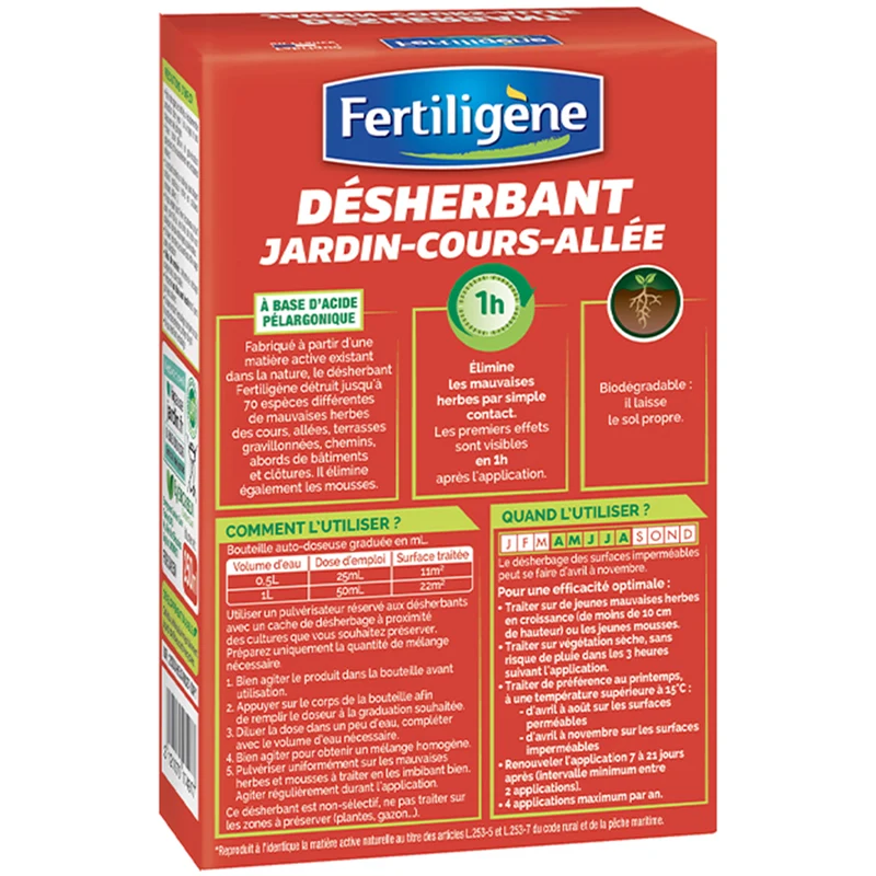 Désherbant jardin-cours-allée FERTILIGENE