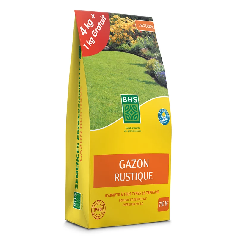 Gazon rustique et engrais- 1 kg, 40m² BHS