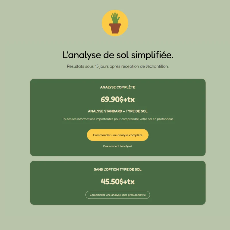 La Main Verte - Analyse de sol