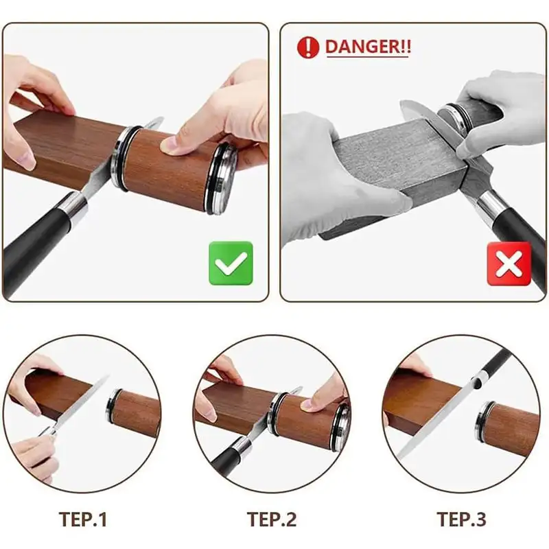 Aiguiseur magnétique roulant de couteau 15° et 20°