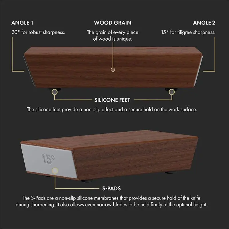Aiguiseur magnétique roulant de couteau 15° et 20°