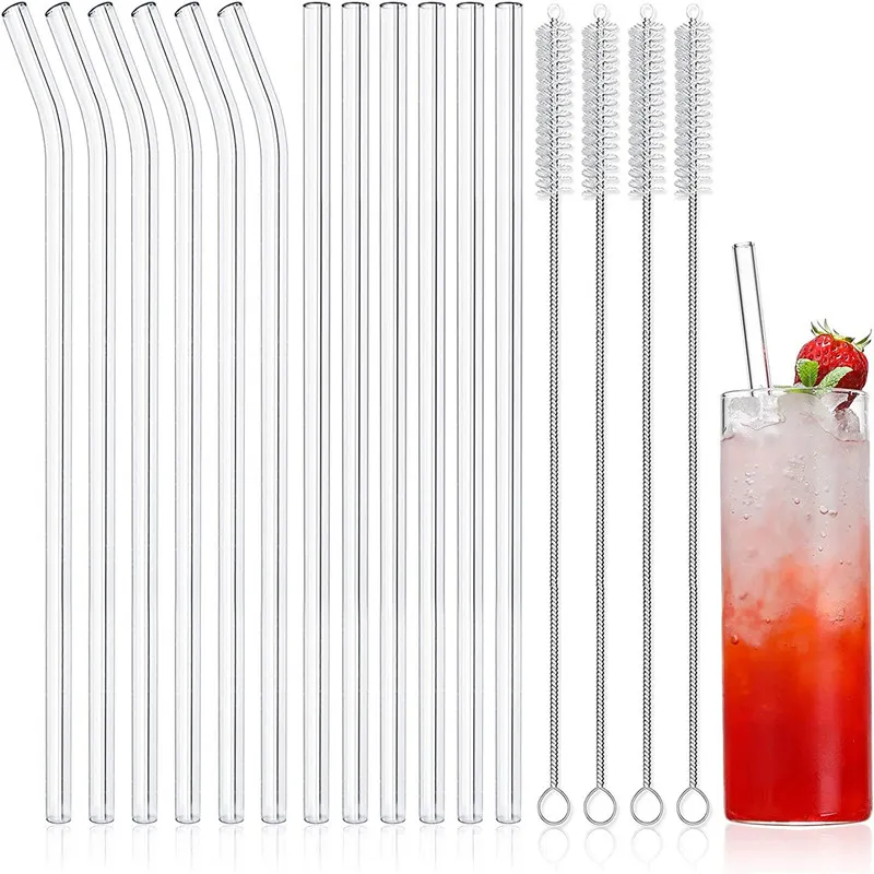 12 pailles réutilisables en verre